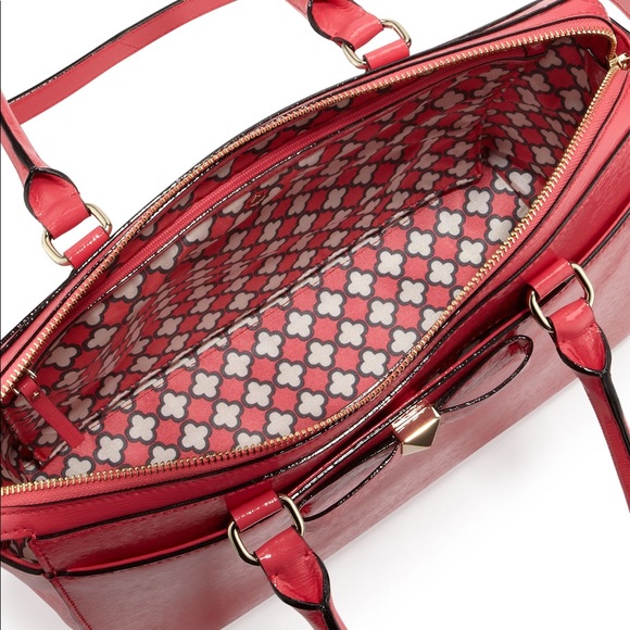 Kate Spade Strawberry Patent Leather Beacon Court Jeanne Satchel Bag - Picture 7 of 8